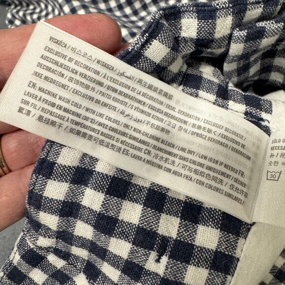 Abercrombie & Fitch Pants Womens Small Blue White Coastal Gingham Linen Blend - Picture 9 of 10